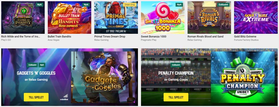 Spelautomater på Unibet.