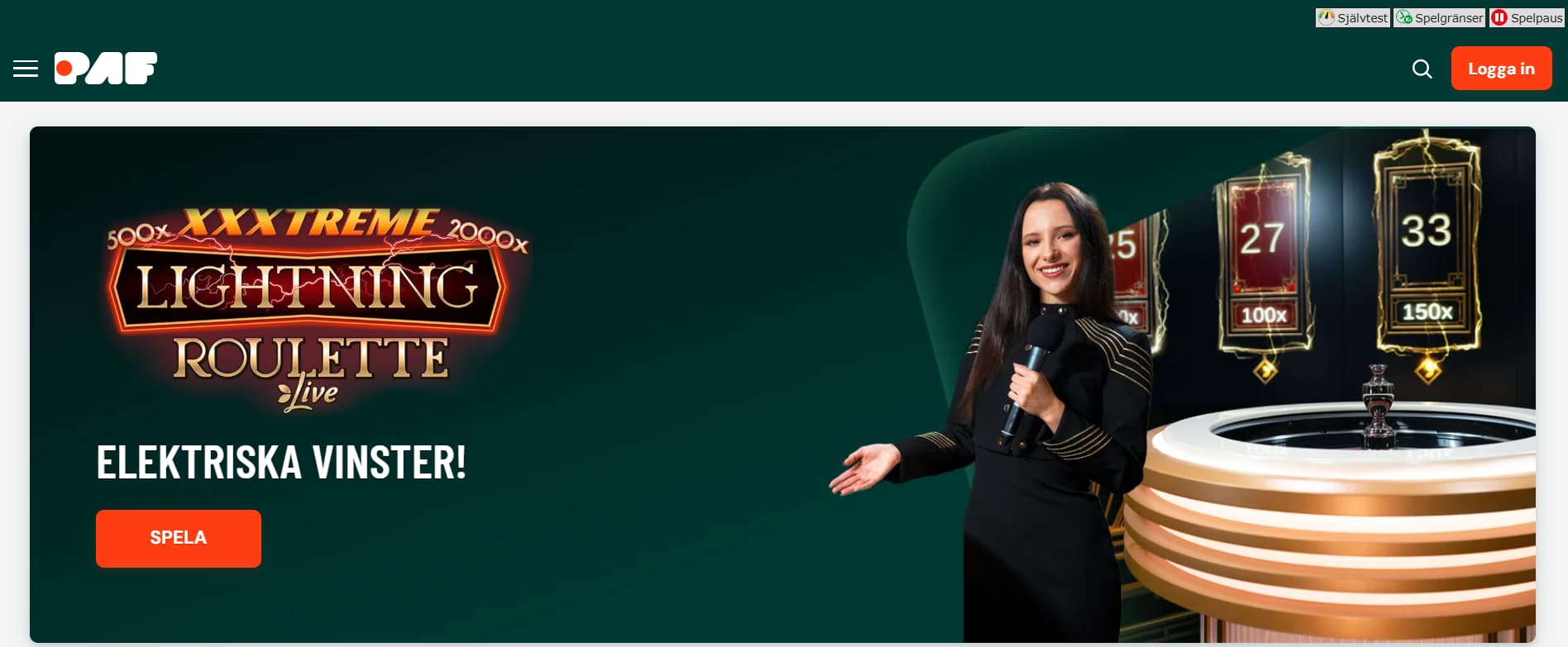 Paf live casino