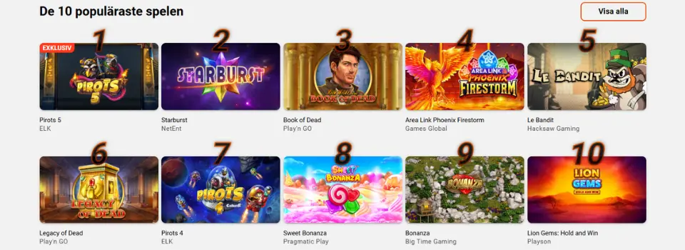 Leovegas bästa spel