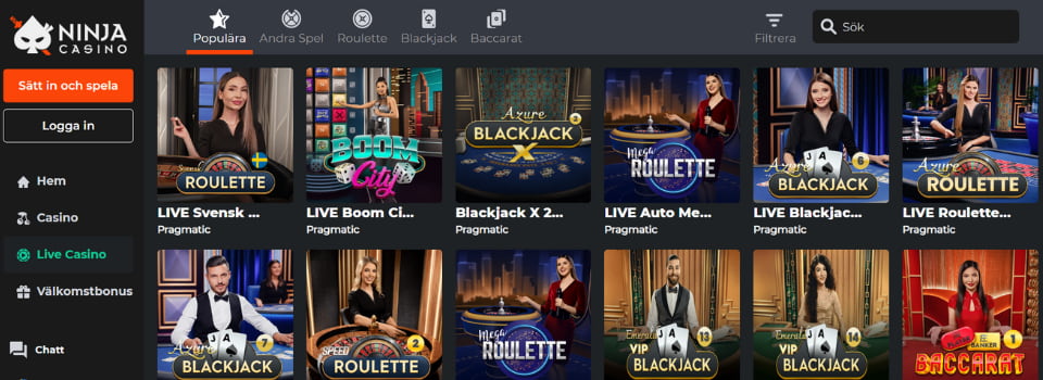 Ninja Casino licenstyp hos Spelinspektionen