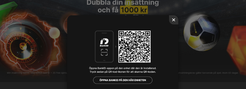 Bethard Casino login med BankID