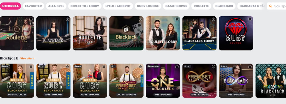 Lyllo live casinospel