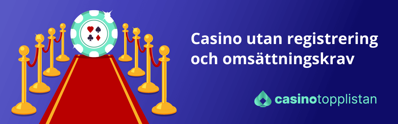 casino utan omsättning och registrering