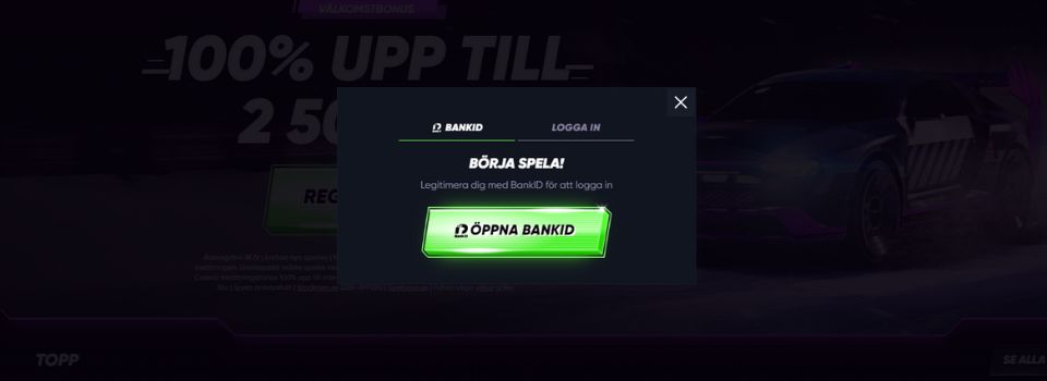 BankID inloggning på Quick Casino
