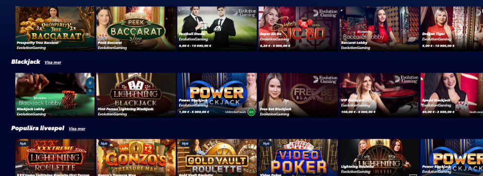 Live casinospel hos Supersnabbt Casino