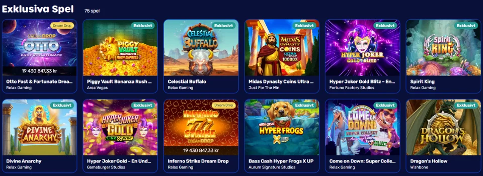 Otto Casino exklusiva spel