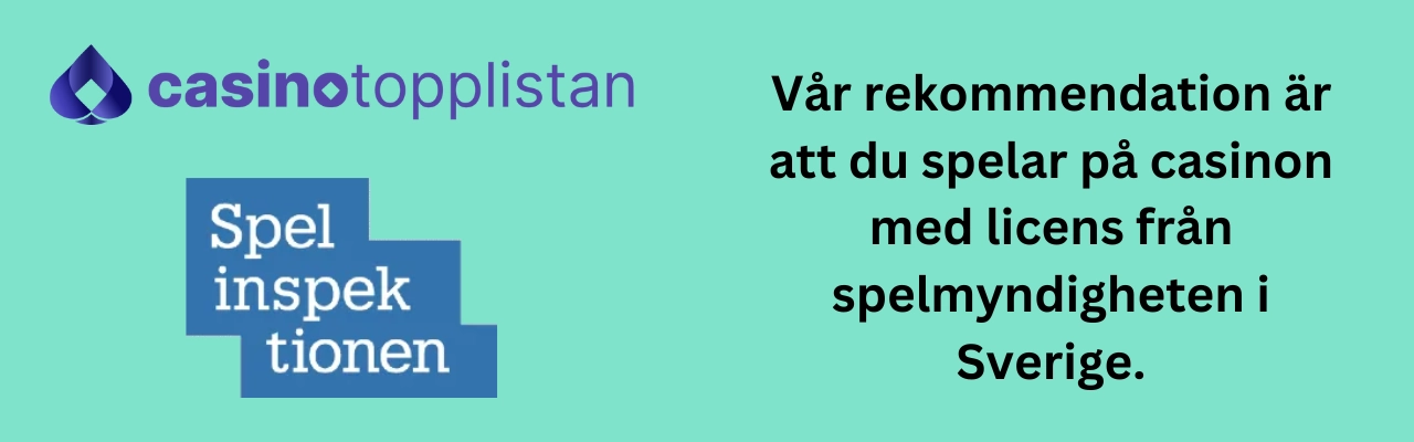 Casinon med licens från spelmyndigheten